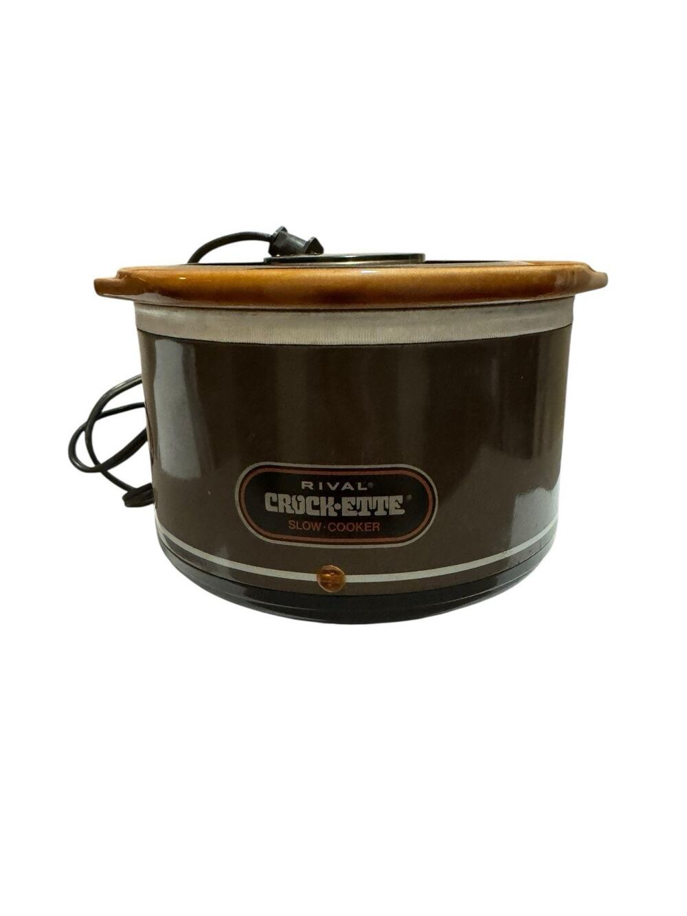 Vintage Rival Brown CROCK-ETTE 1 QUART Stoneware Slow Cooker Model 3200 Works